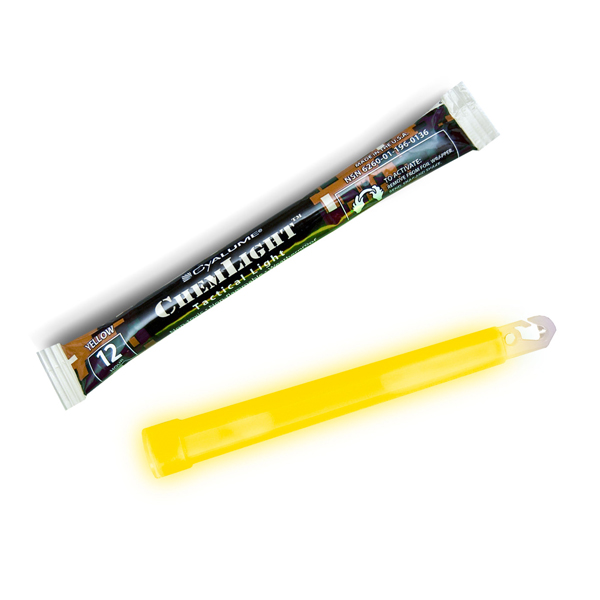 Yellow lightstick Cyalume Marke Pack of TEN 6 Hour 4” Military ChemLight 10cm 