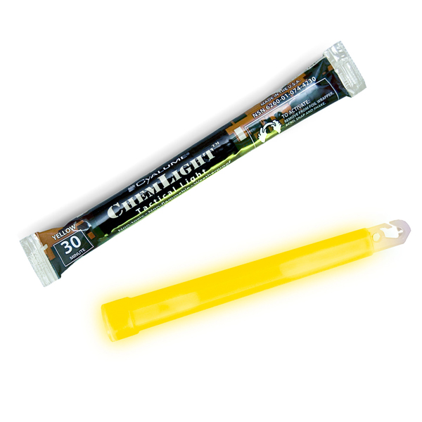 20 x Yellow Cyalume Chemlight Glow Snap Lights Sticks To Most Surfaces