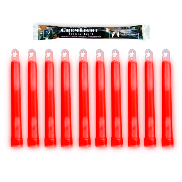 20 X NEW CYALUME CHEMLIGHT TACTICAL GLOW STICK 12 HOUR RED 02/18 EXP 