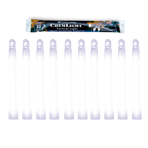 Illumiglow Glow Sticks/Cyalume Stick 4 Pack 6" 3 x White 1 x High Intensity 