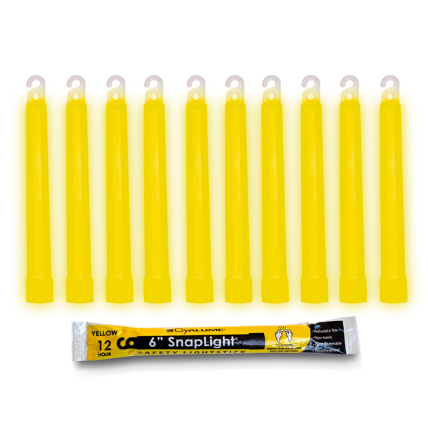 Lot/ 8 Yellow Cyalume Emergency Light Sticks EMP Prepper Bug Out Hi Intensity 