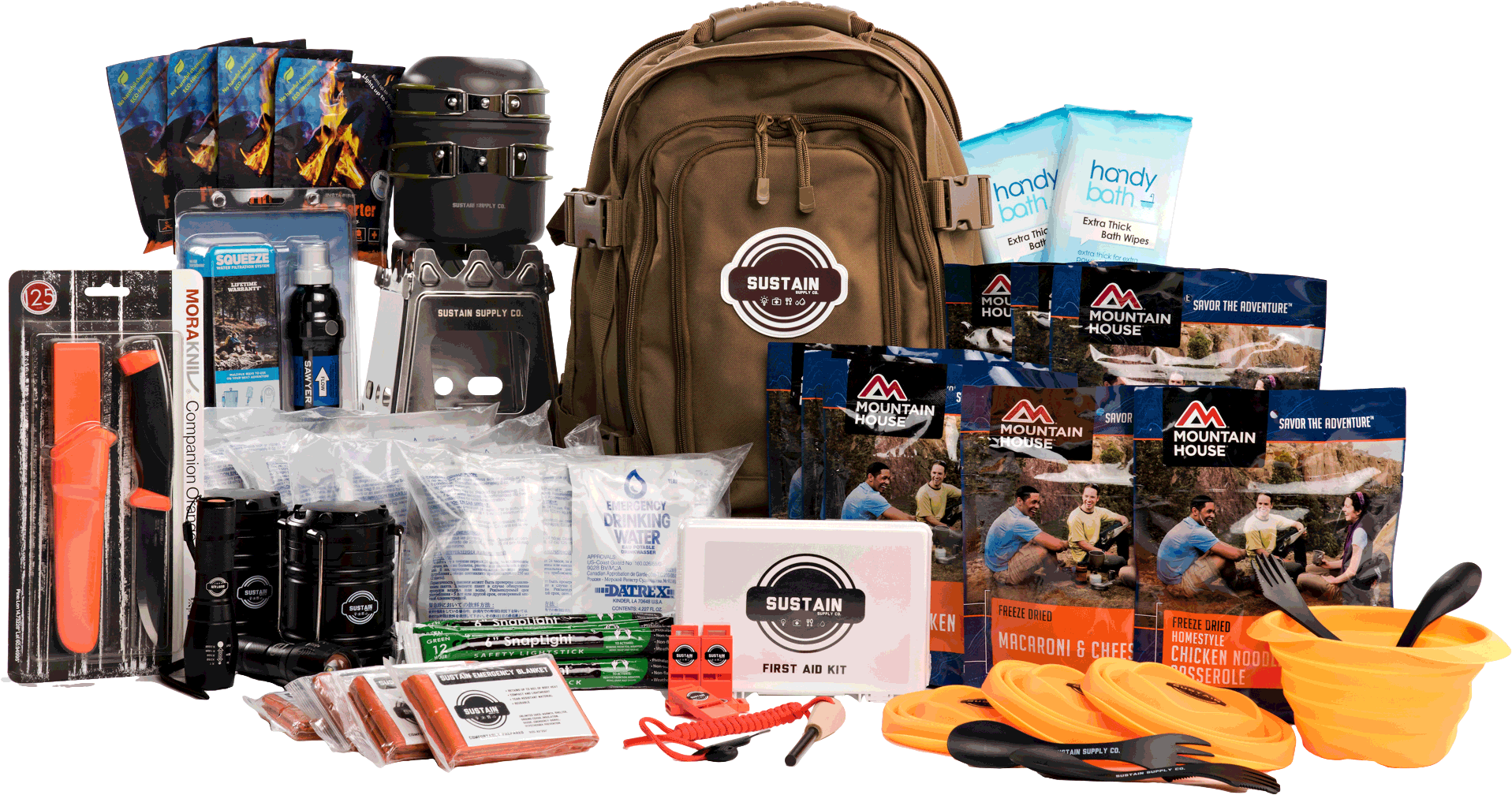Emergency Preparedness Kits provide basic survival supplies.